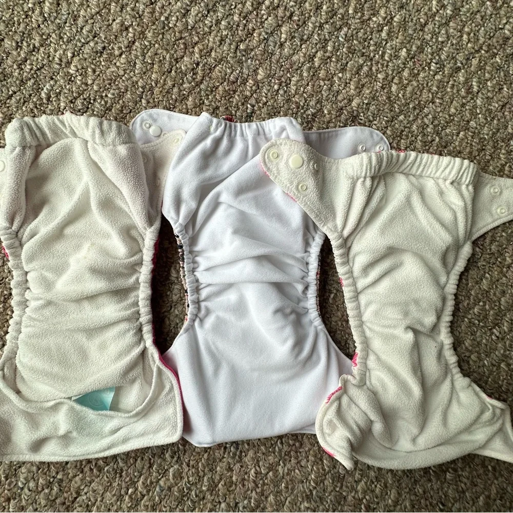 8 Assorted Cloth Diapers - Pink, Blue, Green, Cream - Picture 7 of 14